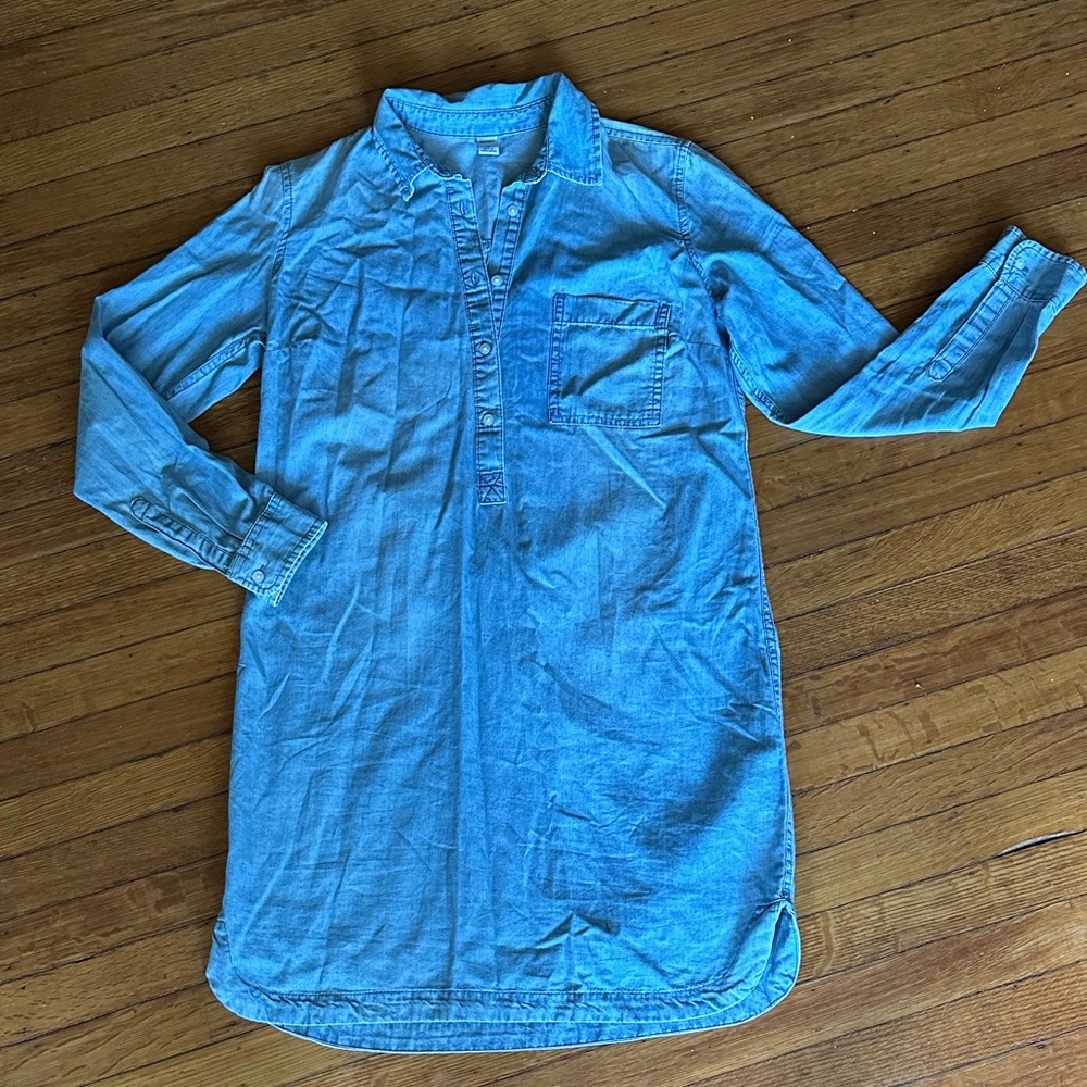 Old Navy 100% Cotton Blue Denim Shirt Dress